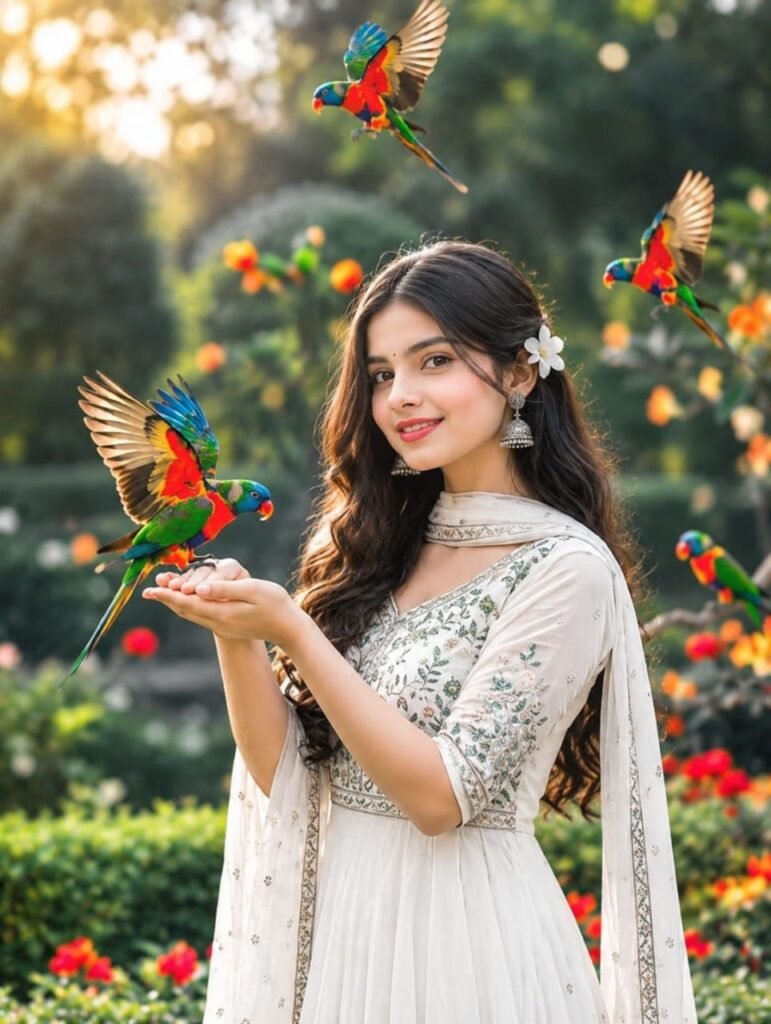 girl with parrot prompt